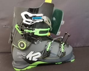 chaussure de ski gros mollet Dame détail modifications face avant